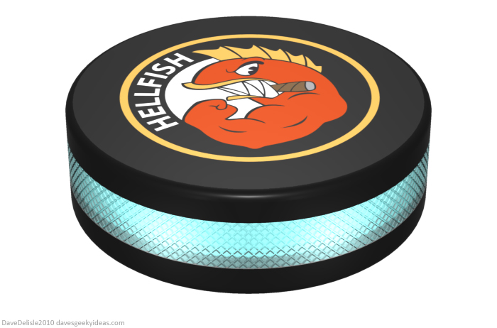 TRON hockey puck design by Dave Delisle davesgeekyideas