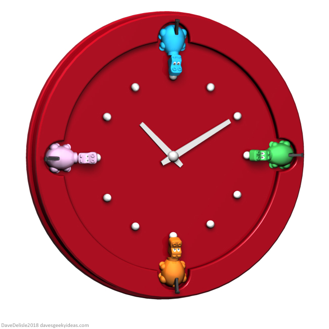 Hungry Hungry Hippo Clock design by Dave Delisle davesgeekyideas