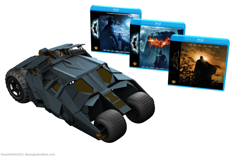 Dark Knight Trilogy Tumbler box set design by Dave Delisle davesgeekyideas