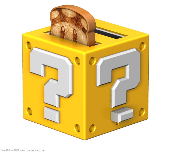 Super Mario Question Block Toaster Design 2011 Dave Delisle dave's geeky ideas davesgeekyideas