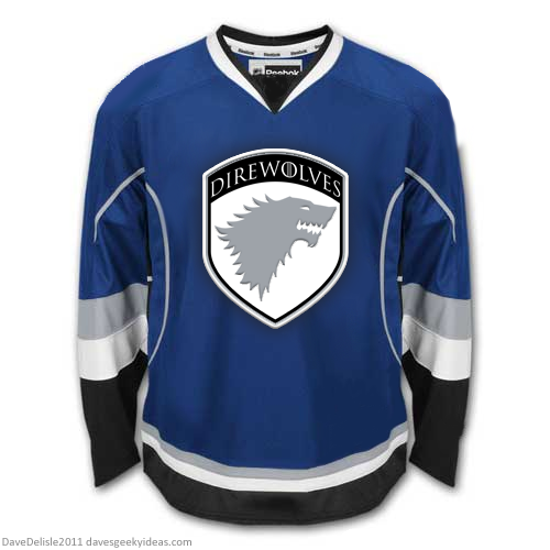 Game Of Thrones DIrewolves Starks Hockey Jersey