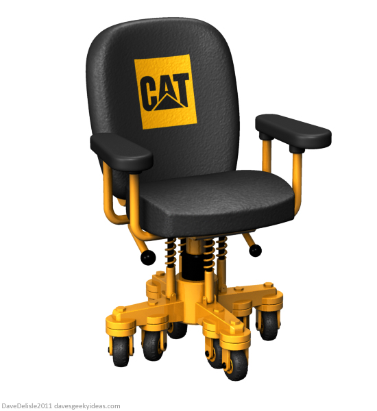 Heavy Duty caterpillar office chair design by Dave Delisle 2011 davesgeekyideas