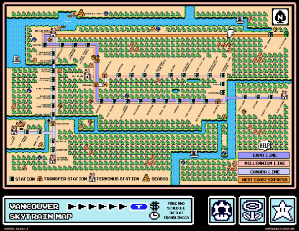 Skytrain Map 2011 Vancouver BC