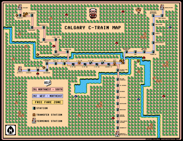 Calgary C-Train Super Mario 3 Map Large Wallpaper