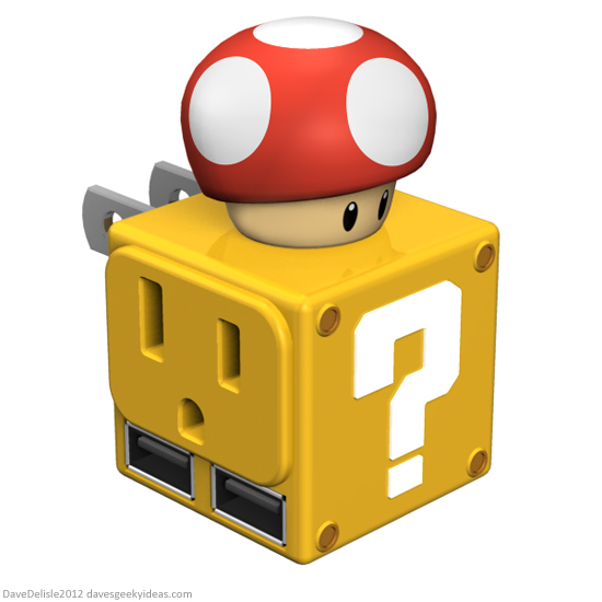 Mario Nintendo USB Wall Adapter Question Block design by Dave Delisle davesgeekyideas