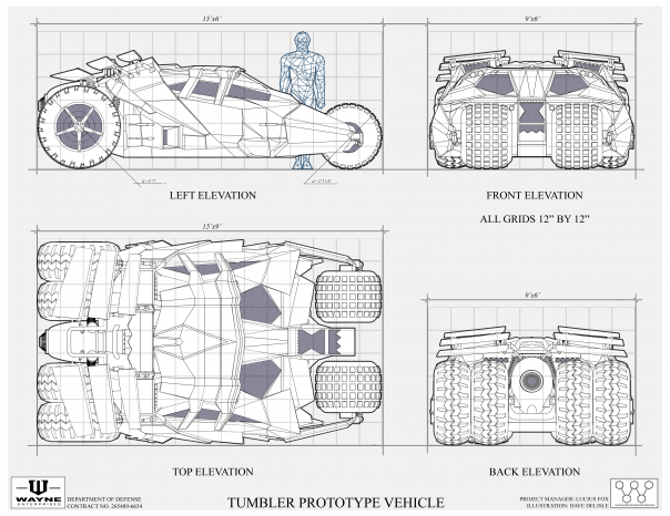 Tumbler Blueprints Batmobile Batman 2011 Dark Knight 2008