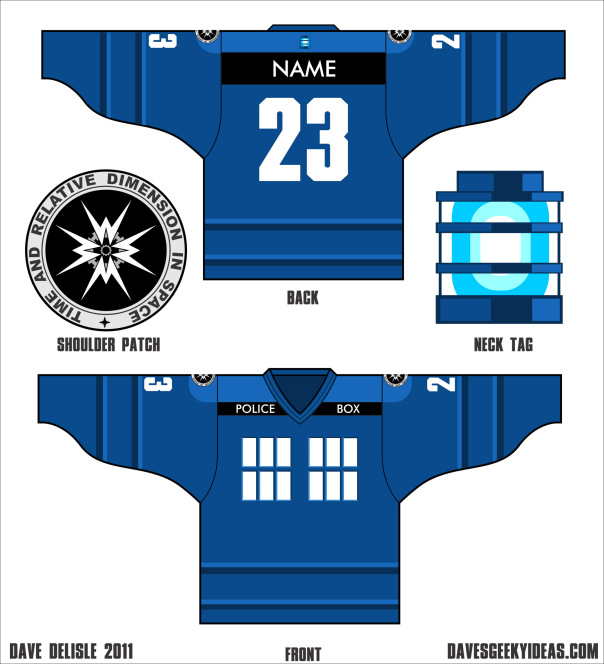 Dr Who Geeky Hockey Jersey Design davesgeekyideas.com