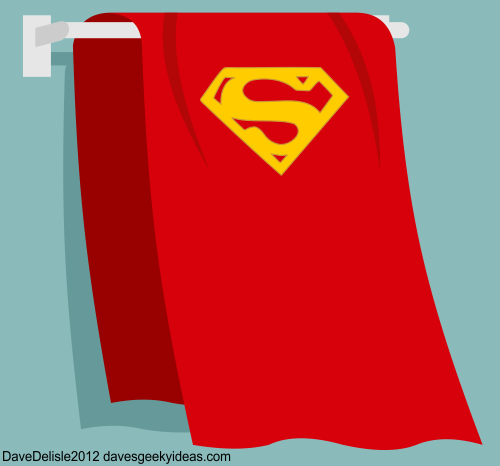 Superman Cape Towel Beach Bath Cotton DC Comics 2012 davesgeekyideas.com