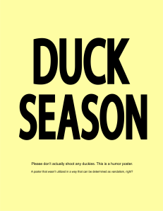 No it's DUCK SEASON! SHOOOT MEEEEE! *BLAM!* Rabbit Season Poster 2012