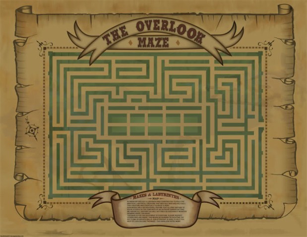 Overlook maze map from the Shining