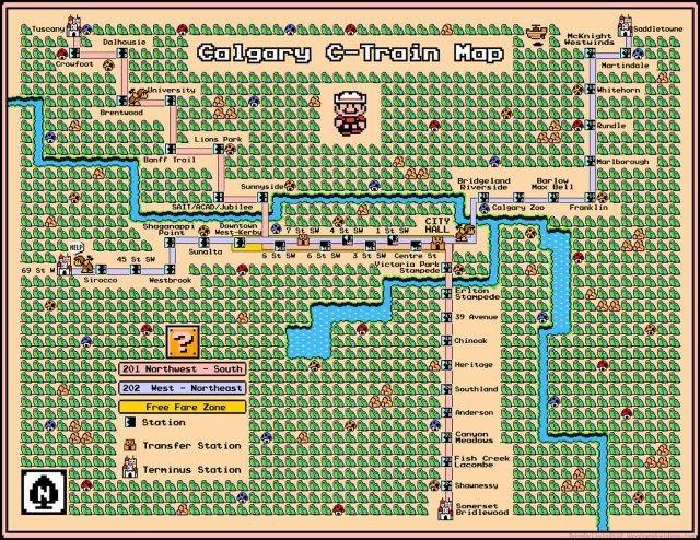 Calgary C-Train Map 2013