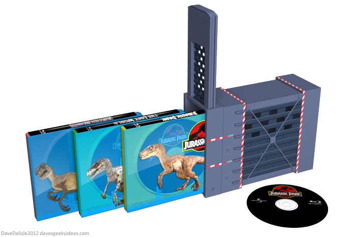 Jurassic Park blu-ray case set design by Dave's Geeky Ideas