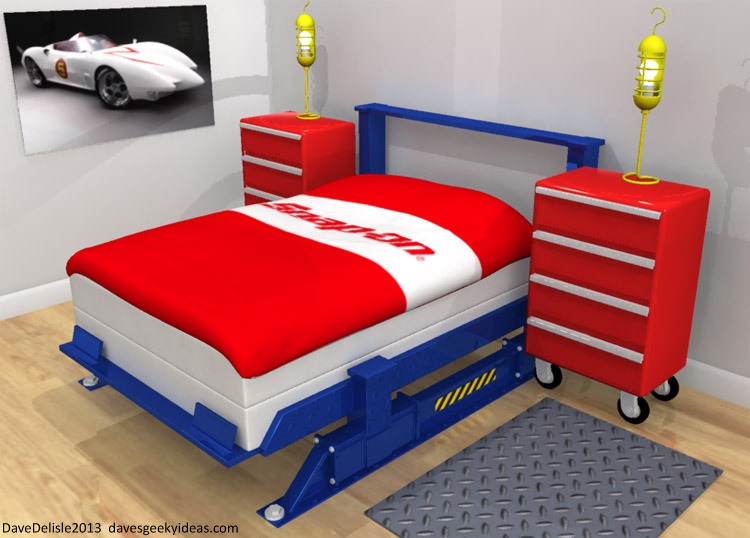 IKEA Furniture Mechanics Gearhead Geeky Carlift Bed Tool Drawer Dresser 2012 Dave Delisle davesgeekyideas Cool Beds