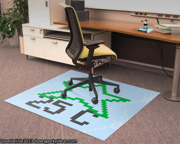 NHL 94 Geeky Office Chair Mat Star 16-bit SNES Genesis Hockey Dave Delisle davesgeekyideas.com davesgeekyhockey.com