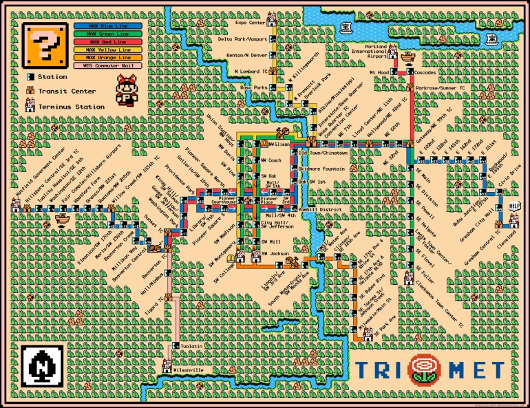 Portland Trimet Map 2015 by davegeekyideas