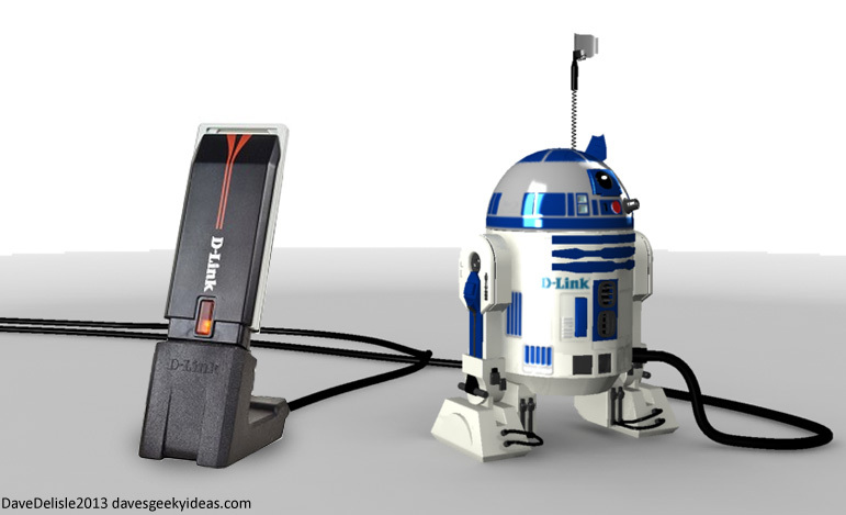 R2D2 Wireless Adapter D-Link DWA-130 Star Wars Dave Delisle davesgeekyideas.com