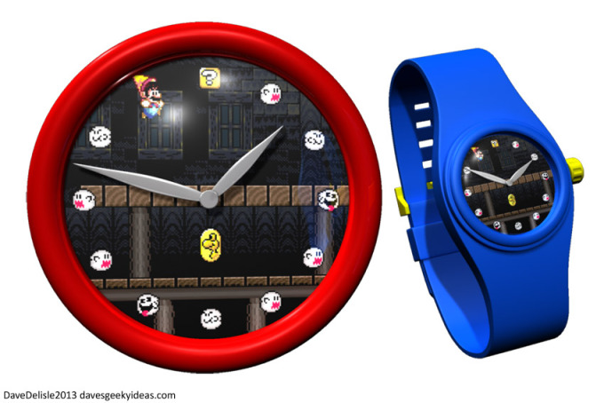 Super Mario World watch clock design concept Dave Delisle