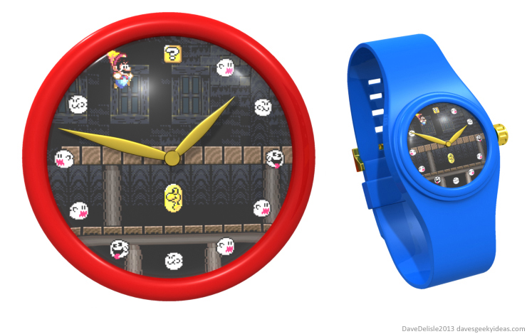 Super Mario World watch clock by Dave Delisle davesgeekyideas dave's geeky ideas