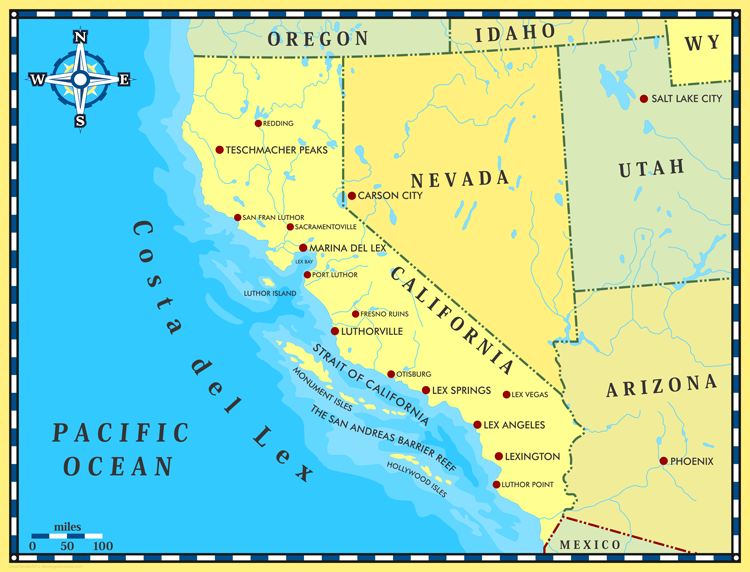 Lex Luthor Map Of California