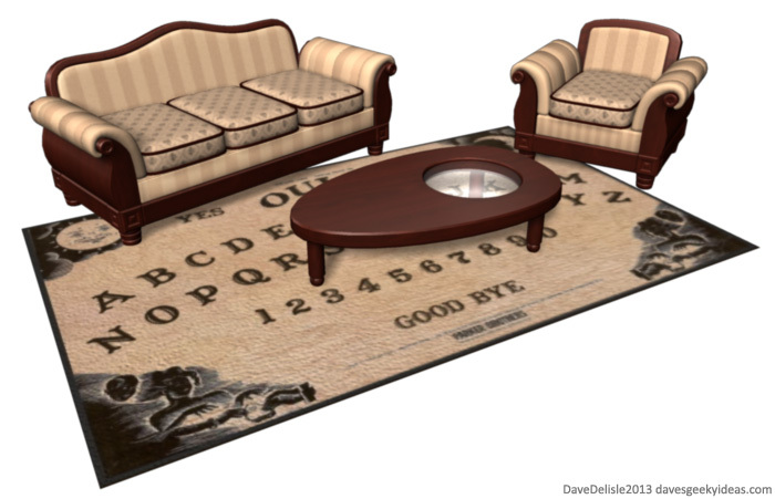 Ouija Board coffee table and carpet design