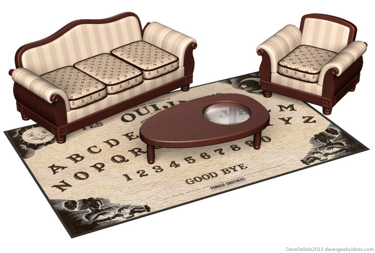 Ouija Table coffee table and rug design by Dave Delisle davesgeekyideas