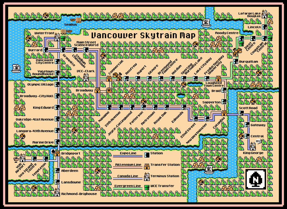 Vancouver Skytrain Map 2013 Evergreen Line Future