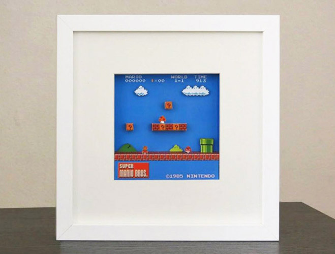 IKEA Ribba Super Mario Bros Diorama Papercraft