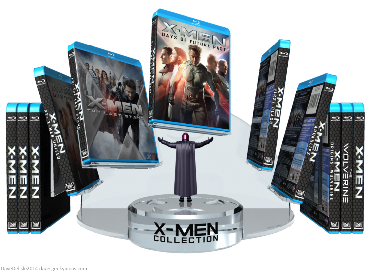 X-Men blu-ray collection stand design by Dave Delisle davesgeekyideas