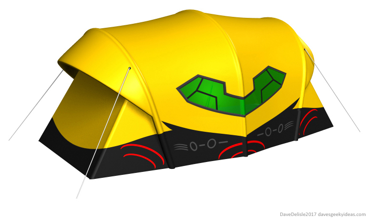 Metroid gunship camping tent nintendo design 2017 dave delisle davesgeekyideas dave's geeky ideas