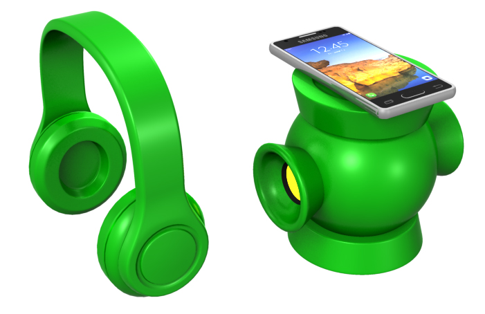 Green Lantern Headset and Speaker by Dave Delisle