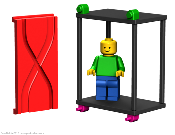 LEGO automatic elevator door design by Dave Delisle 2018 davesgeekyideas