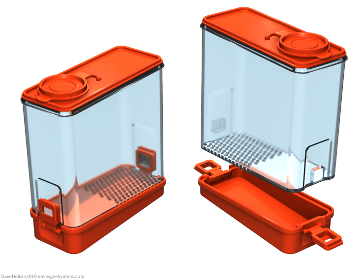 Crumb-buster cereal container tupperware design 2018 Dave Delisle davesgeekyideas Dave's Geeky Ideas