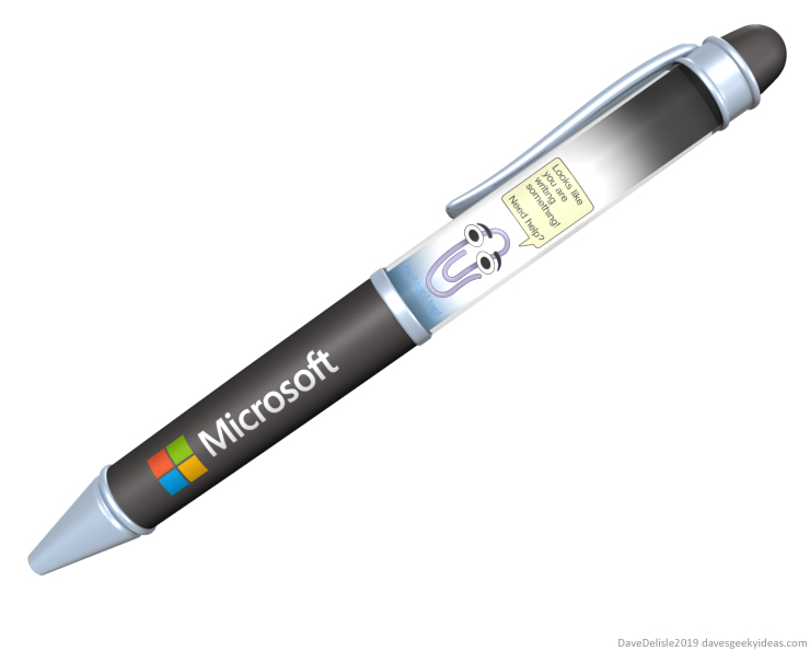 microsoft-clippy-floating-pen-design-promotional-item-2019-dave-delisle-daves-geeky-ideas-davesgeekyideas-promo