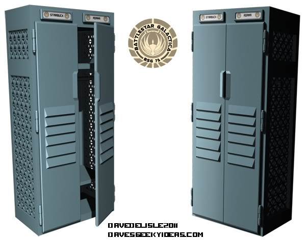 BSG Battlestar Galactica Locker Wardrobe Closet Geeky IKEA Furniutre davesgeekyideas.com