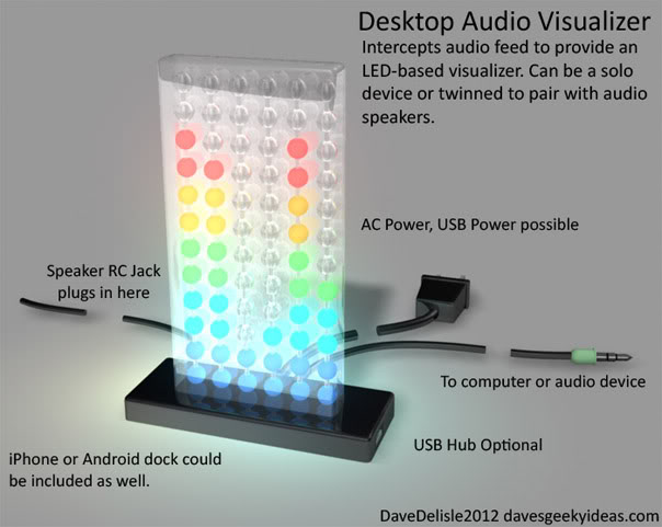 Audio Visualizer Thinkgeek davesgeekyideas.com Dave Delisle 2012