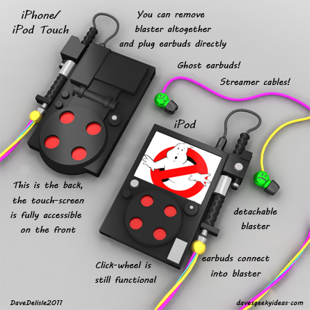 Ghostbusters iPhone iPod Case Proton Pack Streams Blaster Do Not Cross The Streams!