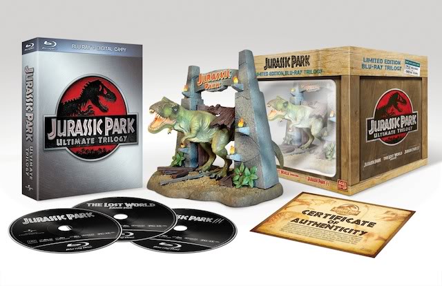 Jurassic Park Blu-Ray officially announced 2011 Universal Studios T-Rex Collector's Edition