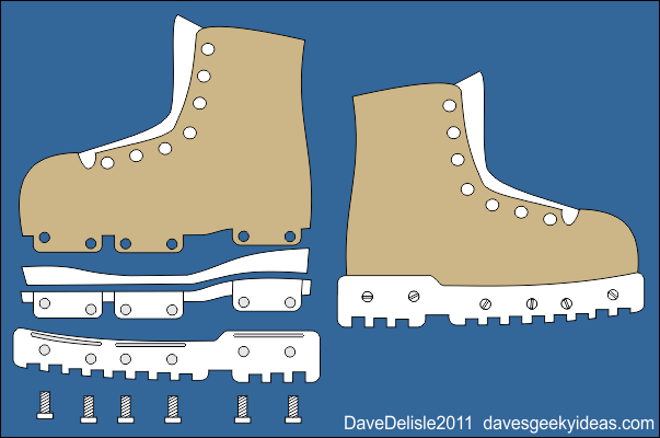 Modular Repairable SHoes Fix Sole replace tread tire shoes davesgeekydieas.com