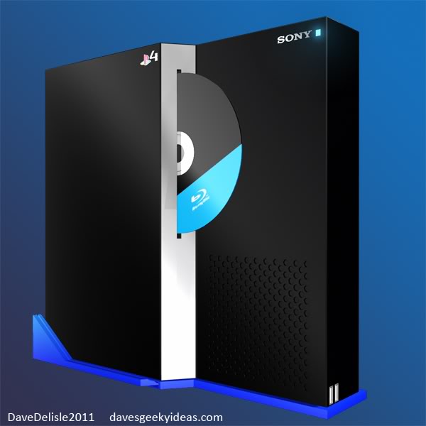 Playstation 4 PS4 Concept Console Design 2011 davesgeekyideas.com