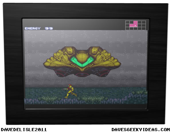 Video Game Picture Box Frame Super MEtroid SNES Photo Frame