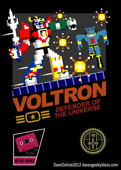 Voltron 8-Bit NES T-Shirt Design Dave Delisle davesgeekyideas.com