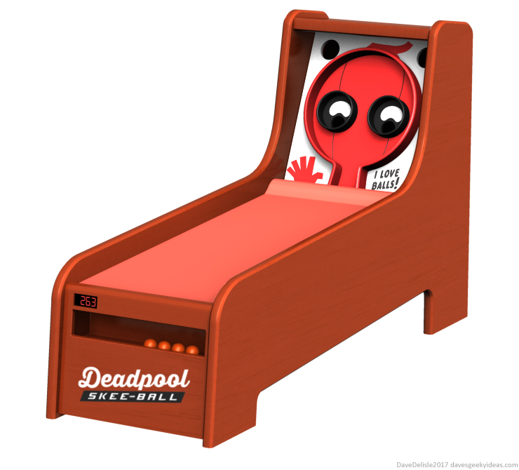 Deadpool Skee-Ball machine arcade comics by Dave Delisle davesgeekyideas dave's geeky ideas